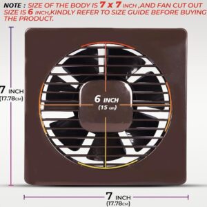 Home Shield Krishaus | 150 mm AXIAL Fan for Kitchen, Bathroom, and Office | Copper Motor | 150mm (BROWN): Home & Kitchen